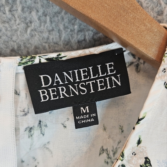 Daniel Bernstein Mini Dress Womens Sz M Floral Dramatic Shoulders Rhinestone - Picture 6 of 13